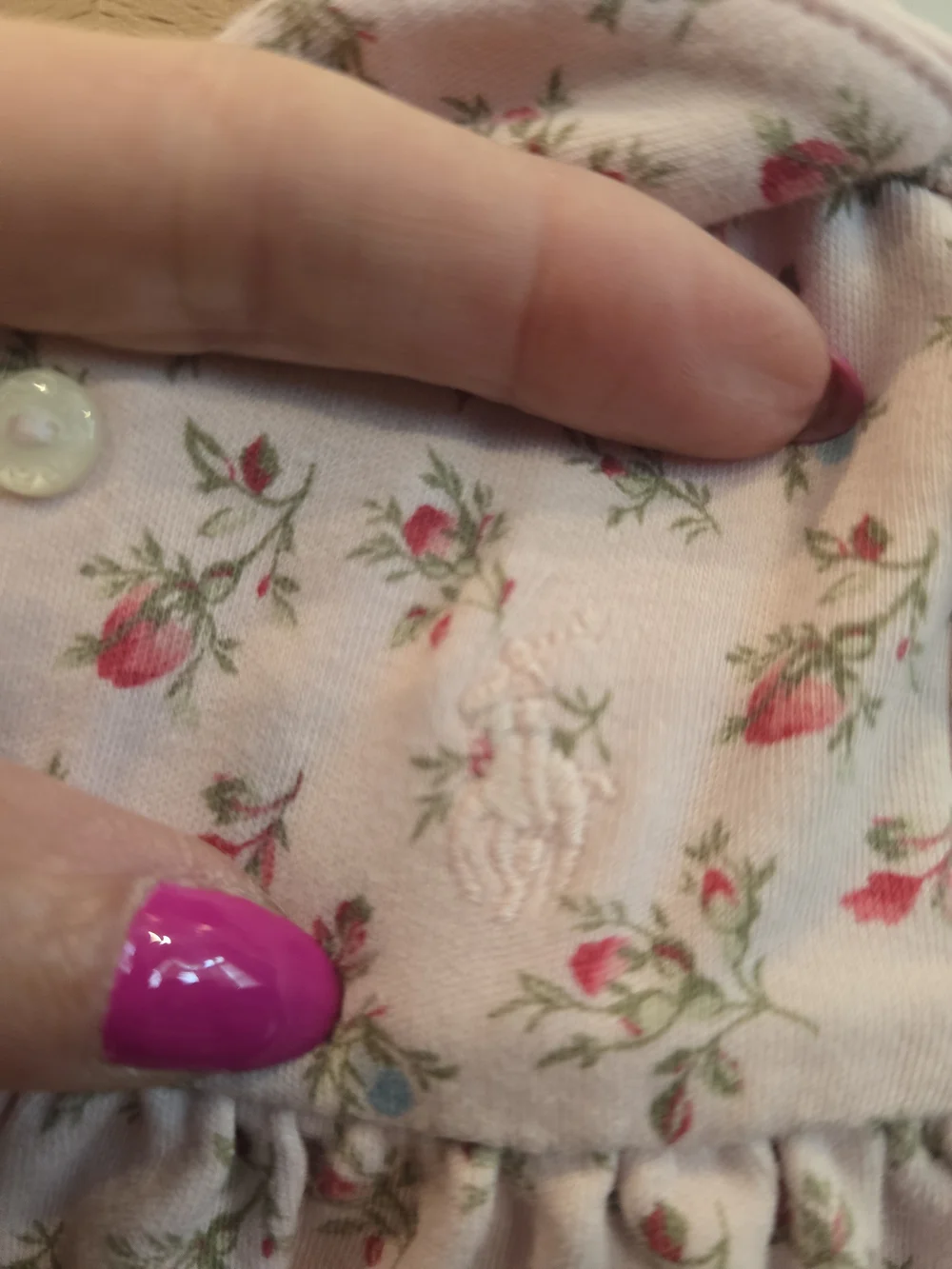 Ralph Lauren Pink Floral Long-Sleeve Baby One-Piece
